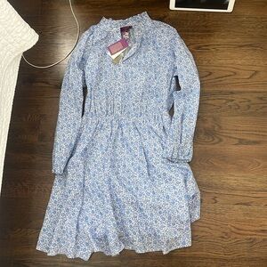 Ruffle-collar mini dress in Liberty® D'Anjo Coast fabric